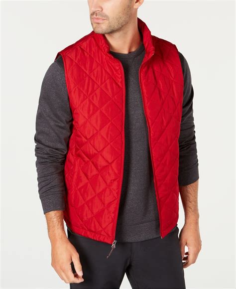 hawke  synthetic quilted vest created  macys  red  men