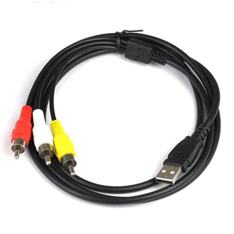 usb  rca cable usb  male   rca male coverter stereo audio video cable television adapter