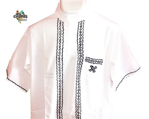 Camisa De Manta Blanca Bordado Negro L