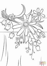 Coloring Flowers Summer Pages Flower Printable Hat Color Drawing Reward sketch template