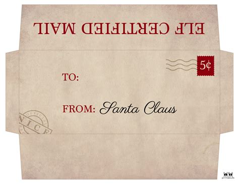 envelope template downloadable  printable santa envelopes north
