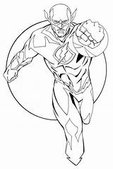 Flash Coloring Pages Justice League Kids sketch template
