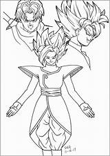 Zamasu Goku Trunks sketch template