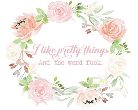 i like pretty things and the word fuck digital art by pink forest cafe