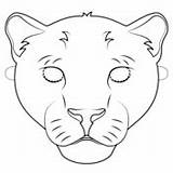 Mask Coloring Panther Pages Printable Animal Drawing Templates Masks Paper sketch template