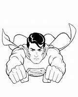 Coloring Superman Flying Printable Pages Color sketch template