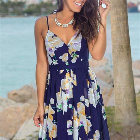 Hualong Cute Sleeveless Short Floral Spaghetti Strap Dress Online