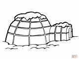 Igloo Coloring Roof Snow Pages Color Online sketch template