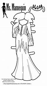 Mannequin Coloring Pages Ms Templates Female Sorceress Evil Gown Template Paper Getdrawings Pdf sketch template