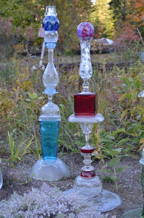 macgirlver garden totems recycled glass