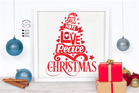 Joy Hope Love Peace Christmas Cut File Sofontsy