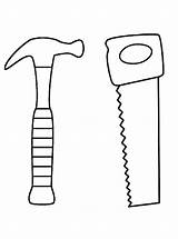 Hamer Zaag Gereedschap Werkzeuge Wrench Kleurplaat Hammers Kleurplaten Clipartmag sketch template