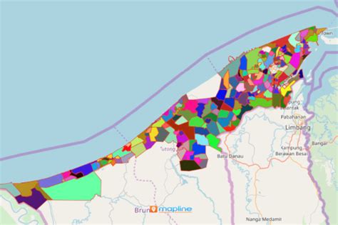 map  brunei villages mapline