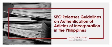 sec releases guidelines  authentication  articles  incorporation