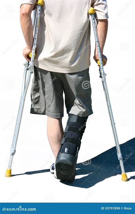 crutch stock photo image  motion physical human