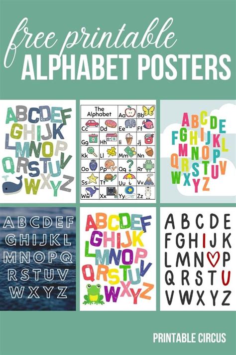 printable alphabet wall art posters printable circus