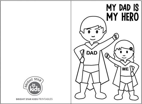 fathers day printable super dad  colouring  card printable