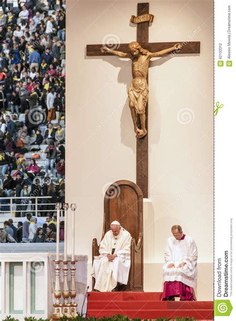 holy mass with pope francis editorial photography image of altar