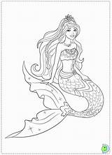 Coloring Mermaid Pages Barbie Tale Print Popular sketch template