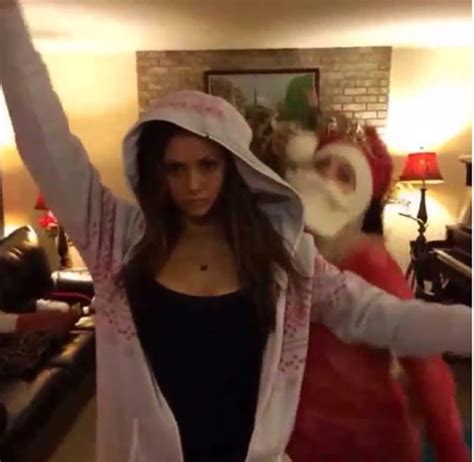 nina dobrev and ex derek hough have a holiday dance off — watch hollywood life