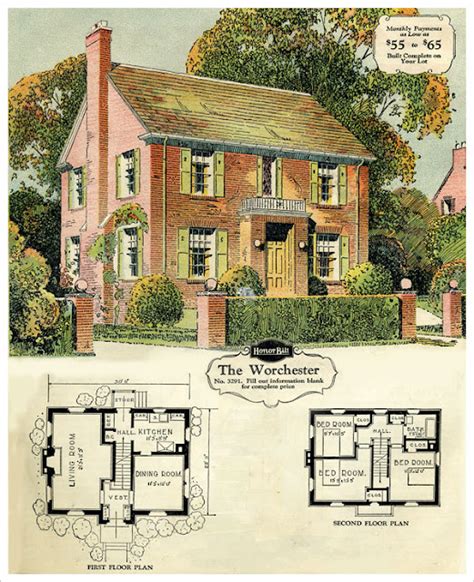 content   cottage   story brick house  sears  floor plans