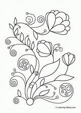 Coloring Pages Flowers Printable Kids Spring Book Print Library Clipart sketch template