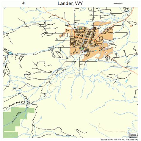 lander wyoming street map