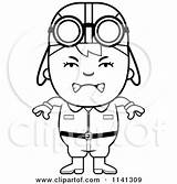 Pilot Clipart Angry Aviator Boy Coloring Cartoon Outlined Vector Thoman Cory Regarding Notes sketch template