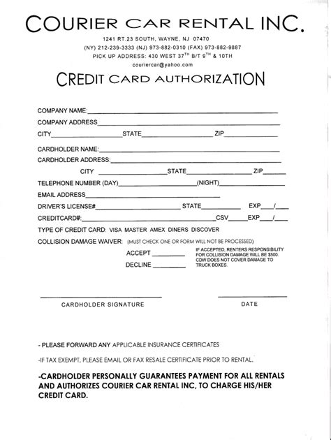 Cc Card Authorization Form Fill Out And Sign Printable Pdf Template