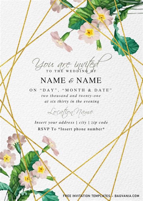 printable wedding invite template printable templates