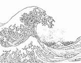 Morze Hokusai Kolorowanka Antystresowe Druku Landscape Kanagawa Bestcoloringpagesforkids Mares Ola Drukowanka Pokoloruj Wydrukuj Malowankę sketch template
