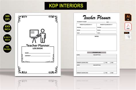 teacher planner interior graphic  design answer creative fabrica