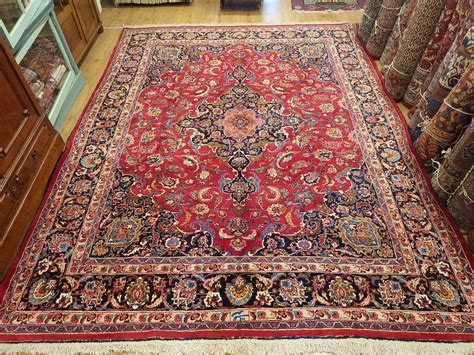 vintage handgeknoopt perzisch tapijt mashad id vintage perzische en oosterse tapijten