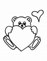 Coloring Pages Cute Hearts Heart Bear Popular sketch template