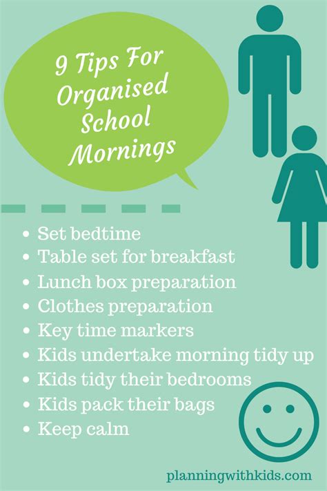 tips  organised school mornings