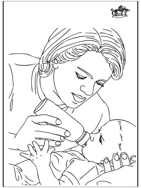 mom   baby colouring pages