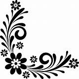 Corner Border Flower Designs Drawing Clipart Floral Flowers Simple Draw Line Clip Corners Stencil Decal Borders Cool Patterns Headboard Cliparts sketch template