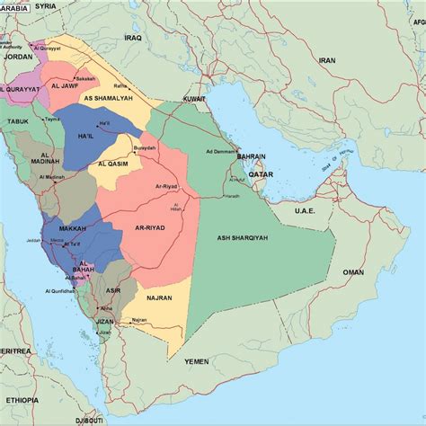 saudi arabia political map eps illustrator map vector world maps