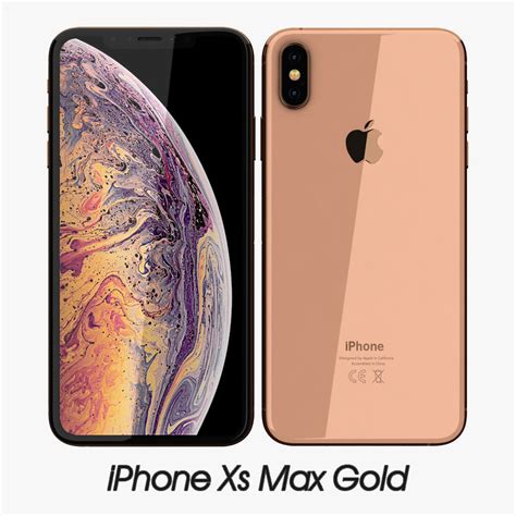 asset apple iphone xs max gold cgtrader