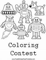 Robot Coloring Robots Birthday Printable Drawing Blank Party Template Printables Pages Sheet Getdrawings sketch template