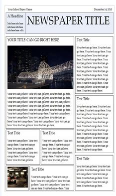 newspaper article layout template  word