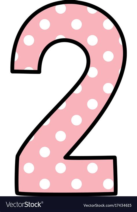 number   white polka dots  pastel pink vector image