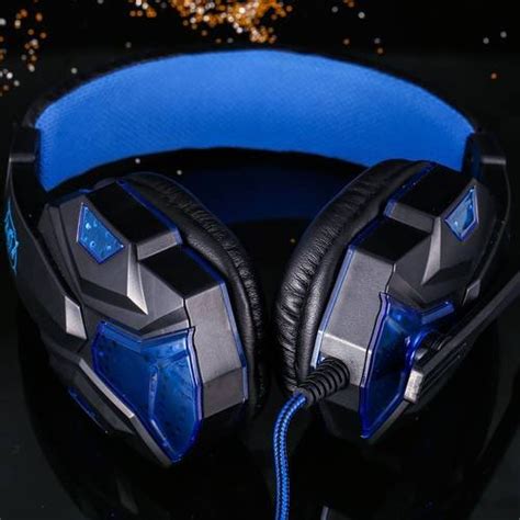 mm cool surround stereo gaming headset headband headphone  mic  pc blue