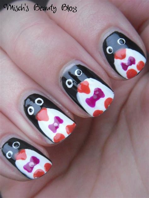 mischs beauty blog notd december  penguin nail art