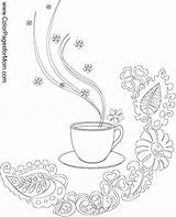 Coloring Coffee Pages Cup Printable Adult Adults Color Books Doodle Colouring Tea Getcolorings Embroidery Hand Print Book Colorpagesformom Getdrawings sketch template