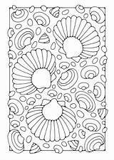 Coloring Shells Mandala Pages Edupics Large Choose Board sketch template