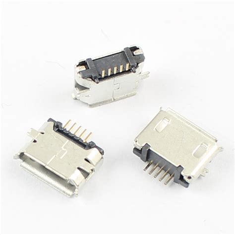 pcs micro usb  type female  pin smt long pin socket connector  ebay