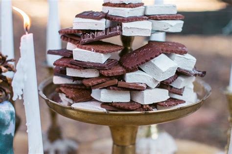 marshmallow sandwich tower marshmallow green wedding