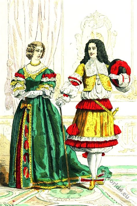 French Prince And Maid Of Honor Costumes In The Reign Of Louis Xiv