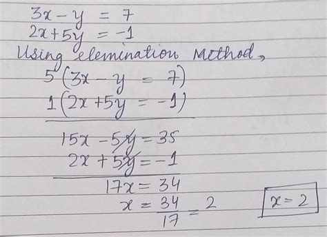 Solve The Following Pair Of Linear Equations For X And Y 3x – Y – 7
